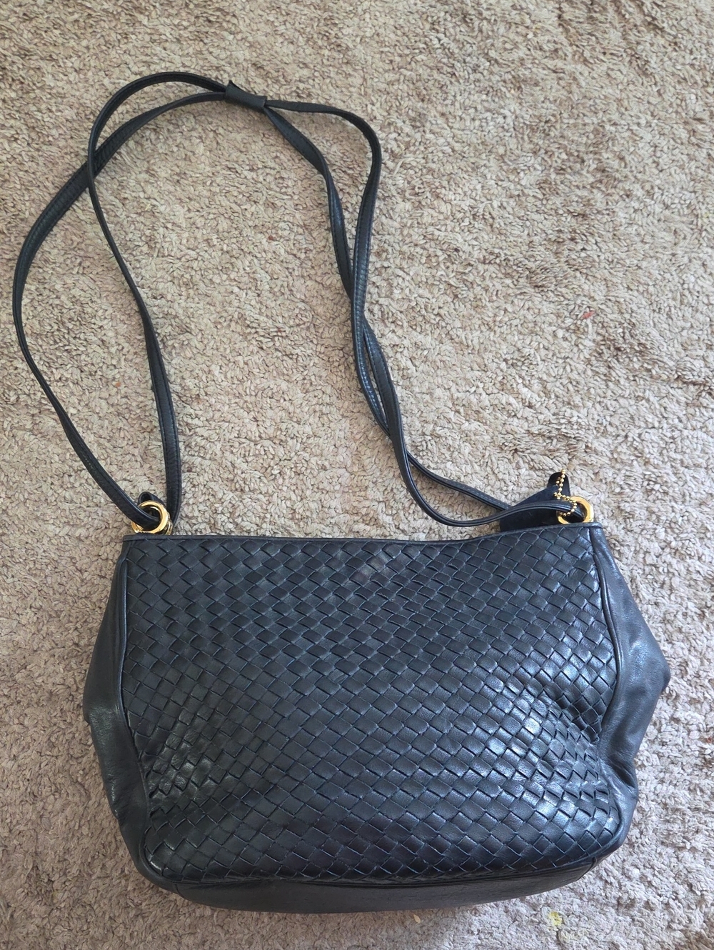 Aspects Blue Leather Woven Leather Bag